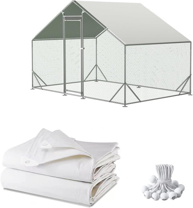 Ahpuhtan Chicken Coop Cover Waterproof and UV, 11.3 * 6.3 FT Chicken Run Cover for Winter with Ball Bungees Cords, Shade Cloth for Large Chicken Coop, Walk-in Chicken Run Pen, Chicken Coop Tarp (1 Pack) - Image 1